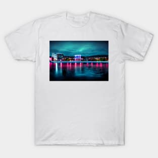 Neon Oslo City Skyline In Neon light / Oslo City silhouette T-Shirt